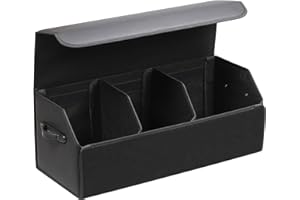 AUTOARK Leather Car Trunk Organizer,Durable Collapsible Adjustable Compartments Cargo Storage,Extra Large Capacity,AK-151