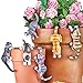 Collections Etc Cute Kitten Planter Pot Hanger Decorations, Set of 6 - Makes a Great Garden Gift for Cat Lovers