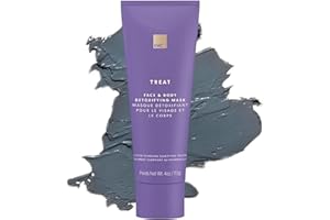 European Wax Center Detoxifying Face and Body Mask - Activated Charcoal Pore Cleansing Clay Beauty Mask with Tea Tree Oil, Glycolic & Salicylic Acid - Blackhead Remover, Ingrown Hair Treatment