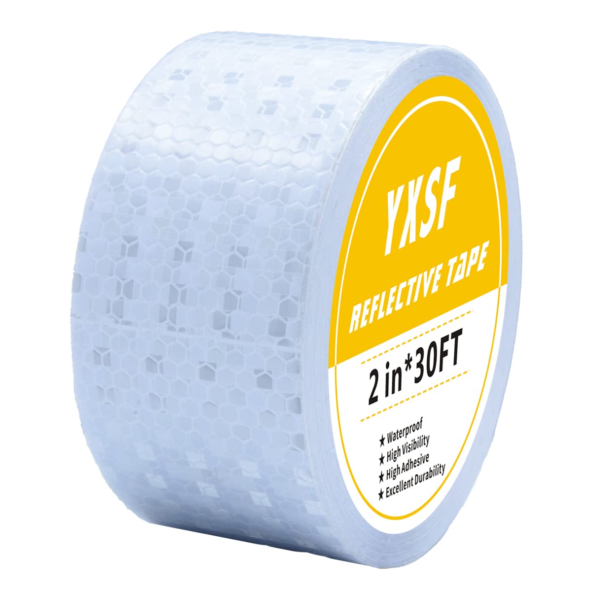 YXSF White Reflective Tape,5 CM×10 M Reflector Tape Strips High Viscosity Conspicuous Waterproof Reflective Tape for Vehicles Trucks,Trailers,Cars Ships Motorcycles Outdoor.…