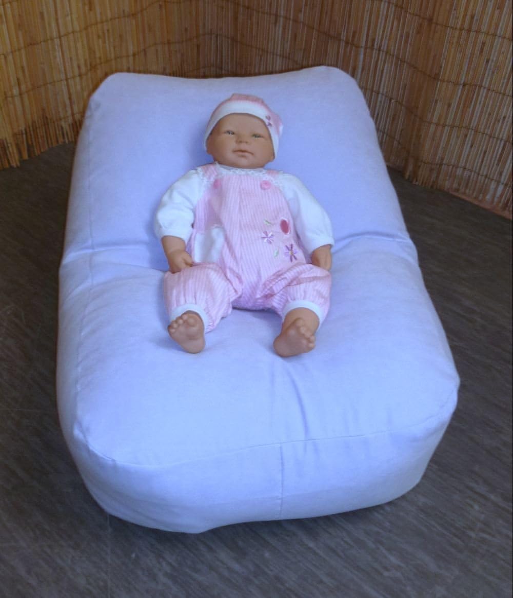 Zippy Baby Bean Bag Relaxer Changing mat Feeding Sleeping Lilac Washable Faux Suede