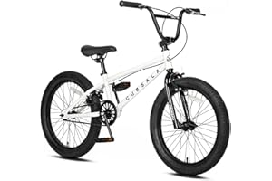cubsala 20 inch Kids BMX Bike Freestyle Bicycle for 6 7 8 9 10 11 12 13 14 Years Old Boys Girls with 4 Pegs, White…