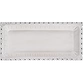 Farmhouse Rustic Tray for Boho Home Decor, Wooden Beaded Edges Tray, Vintage White Decorative Jewelry/Perfume Trays for Coffee Table, Ottoman, Bathroom, Living Room and Kitchen Counter Decor