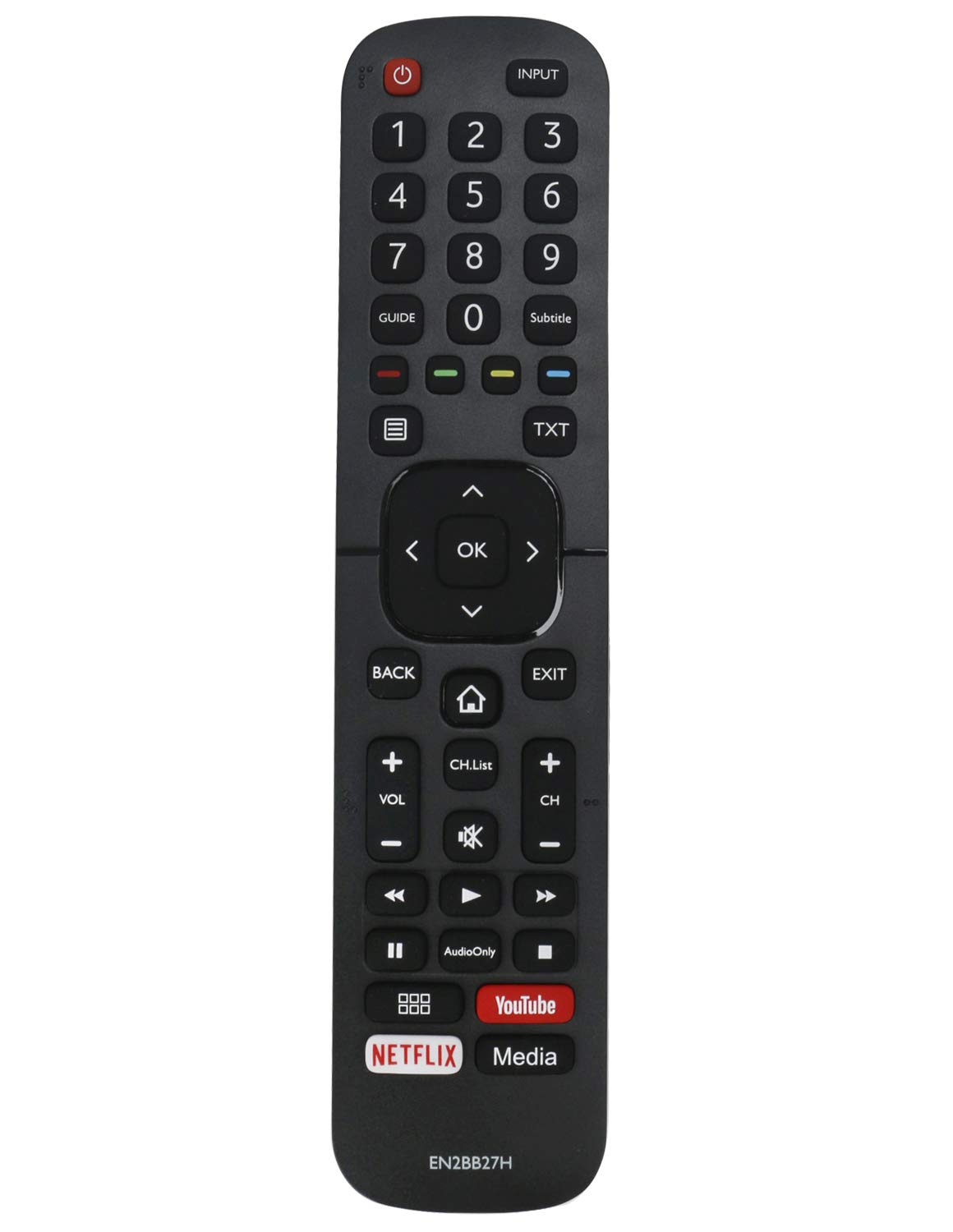 VINABTY EN2BB27H Replacement Remote Control Fit for Hisense 4K UHD LED TV H32AE5500 H32A5600 H39AE5500 H39A5600 H43AE5500 H43A5600 H43A6100 H43AE6030 H43AE6000 H50AE6000 H50A6100 H50AE6030