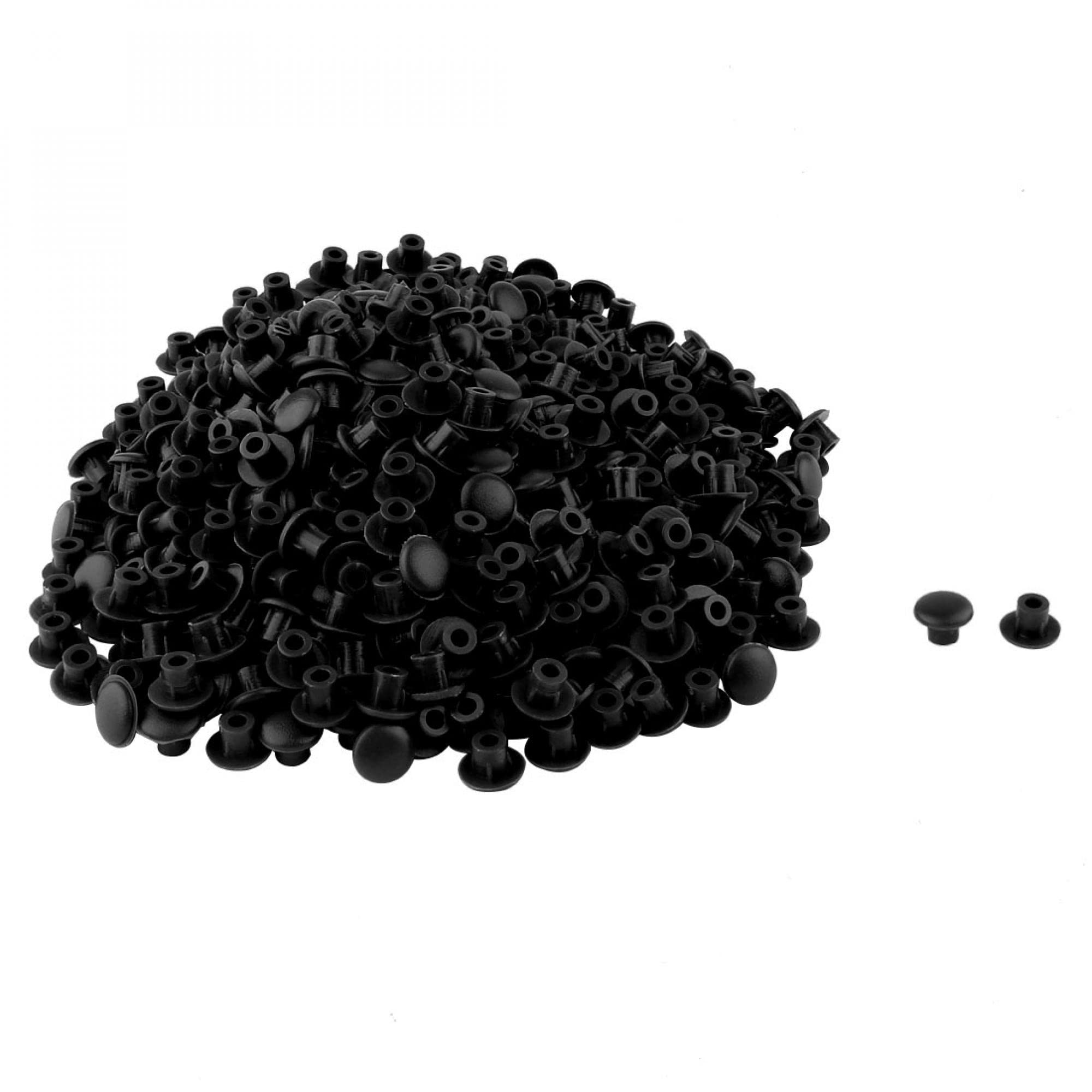 sourcingmap Furniture Black Plastic 5mm Hole Drilling Cover Plugs Insert 500pcs