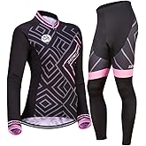 Women's Breathable Long Sleeve 3D Gel Padded Bicycle Cycling Suit Mesh Clothing Pants Set UV Protective