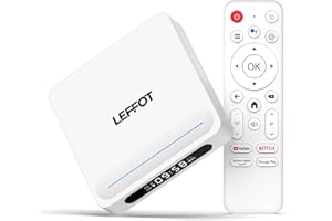 Android 14 TV Box 2025, LEFFOT H618 Plus 4K Ultra HD Smart TV Streaming Device, 4GB RAM + 128GB ROM, Support Voice Control, 2
