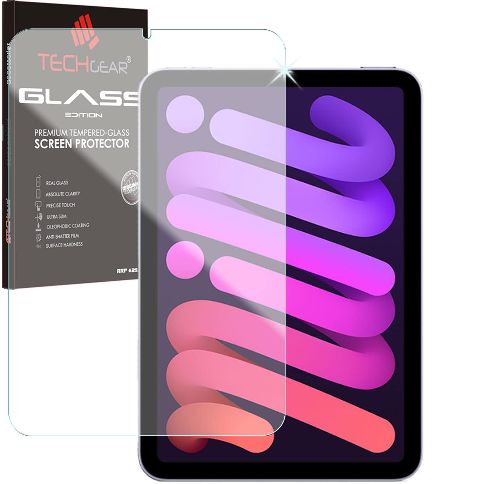 TECHGEAR Anti Glare GLASS Screen Protector for iPad Mini 7 (2024, A17 Pro, 7th Generation), Mini 6 (2021, 6th Generation) [MATTE] [9H Toughness] [Scratch-Resistant] [No-Bubble] 8.3" Tempered Glass