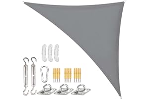 Sunal Triangle Sun Shade Sail 10'x13'x16',with Installation Fixing Kit,Outdoor Waterproof Shade Sail,95% UV Blocking Garden S