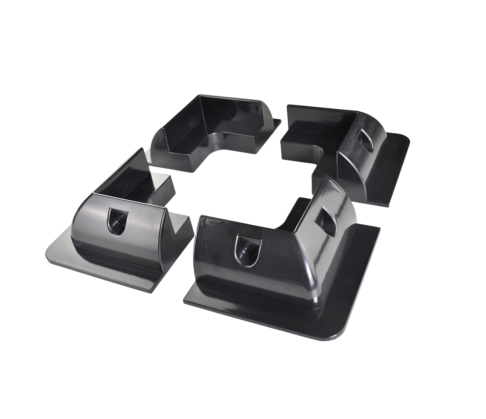 Spark ABS corner plastic mounting brackets for fixing solar panels to campervans, Black White motorhomes, caravans, boats or any other roofs flat surfaces