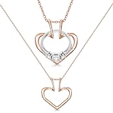 Emily C Ring Holder Necklace - Stainless Steel Necklace with Rose Gold Finish - Engagement Gift for Doctors & Nurses - Gift for Mom or Grandmother