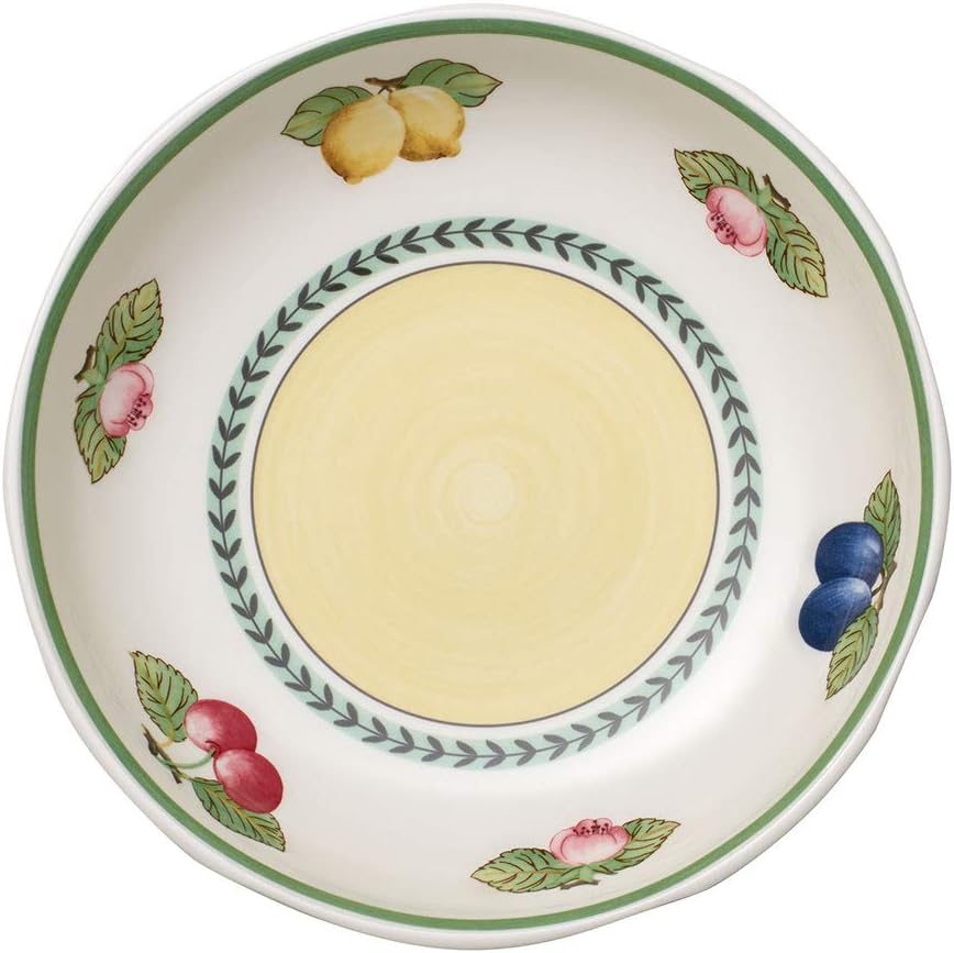 Villeroy & Boch French Garden Fleurence Shallow Bowl, 24 cm, Premium Porcelain, White/Coloured, White/Colored, 23,5x23,5x5cm - Image 3