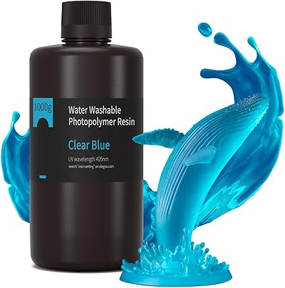 ELEGOO Water Washable Resin Clear Blue 1000g 405nm Fast Curing LCD/MSLA
