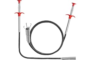 QWACVRTM Drain Snake, 2 Pcs Drain Clog Remover(63 In And 35.5In), Upgraded Sink Drain Cleaner, Flexible Plumbing Snake With 4 Claws, Snake Drain Hair Removal Tool, Toilet Snake Drain Clog Remover