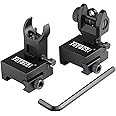 Feyachi Flip Up Rear Front and Iron Sights Best Backup fits Picatinny & Weaver Rails