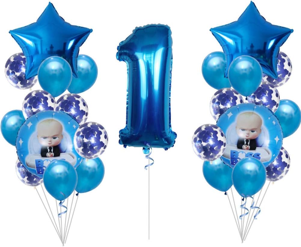 MTCTK 25Pcs Boss Baby Aluminum Balloon, Cartoon Popular Aluminum Balloons, Kids Birthday Party Supplies, Boy Girl 1St 2St Birthday Toy,1