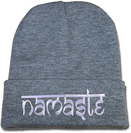 BARONL Namaste Tibet Buddha Beanie Fashion Unisex Embroidery Beanies Skullies Knitted Hats Skull Caps Grey