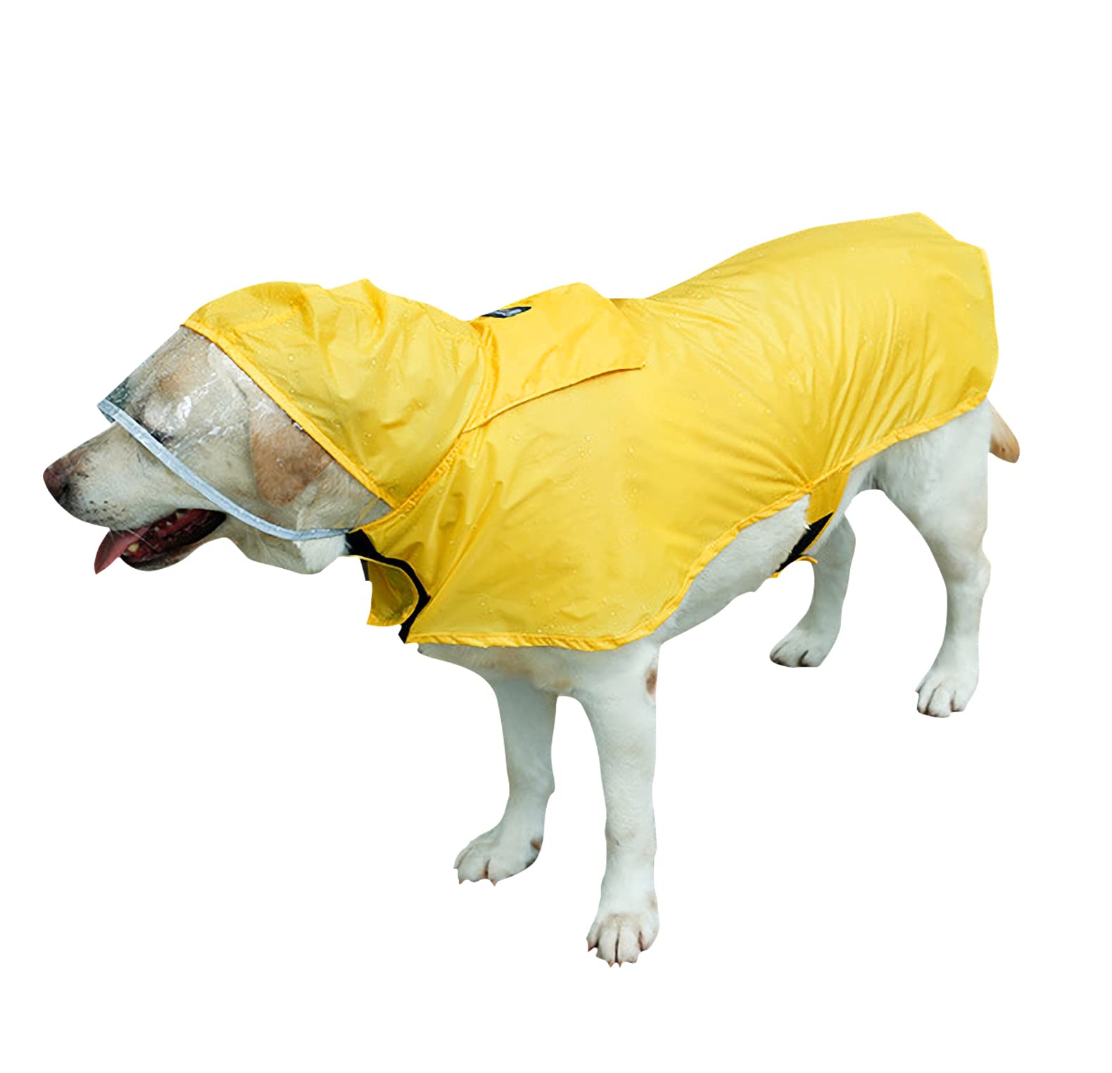 PETCUTE Dog Raincoat Large Pet Waterproof Coat Rain Jacket for Dogs with Hood,Ultra-Light Dog Hooded Raincoat Jacket for Dogs,Adjustable Dog Raincoat Jacket with Reflective Strip,Collar & Harness Hole