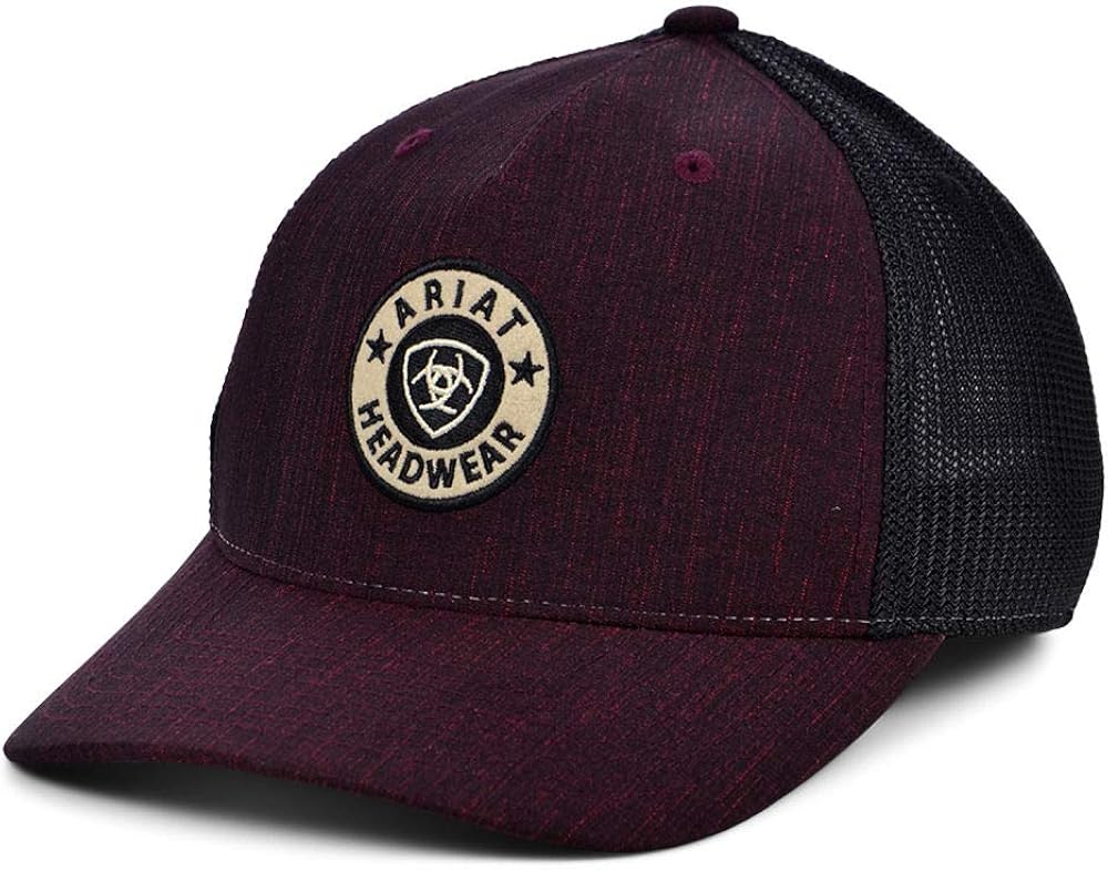ARIAT Rount Patch Trucker Hat Burgundy Amazon.co.uk Clothing