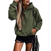 SHEWIN Women's Casual Hoodies Long Sleeve Solid Lightweight Pullover Tops Loose Sweatshirt with Pocket