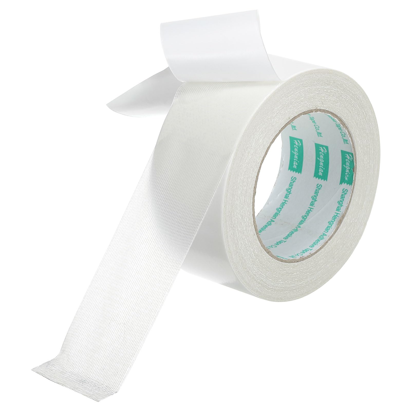 PATIKIL 2" x65.6 Ft(20m) Double Sided Fabric Tape, 1Roll Super Sticky Clear Tape Double Stick Carpet Tape High Stickiness Double Sided Tape Residue-Free for Clothes Carpets, White