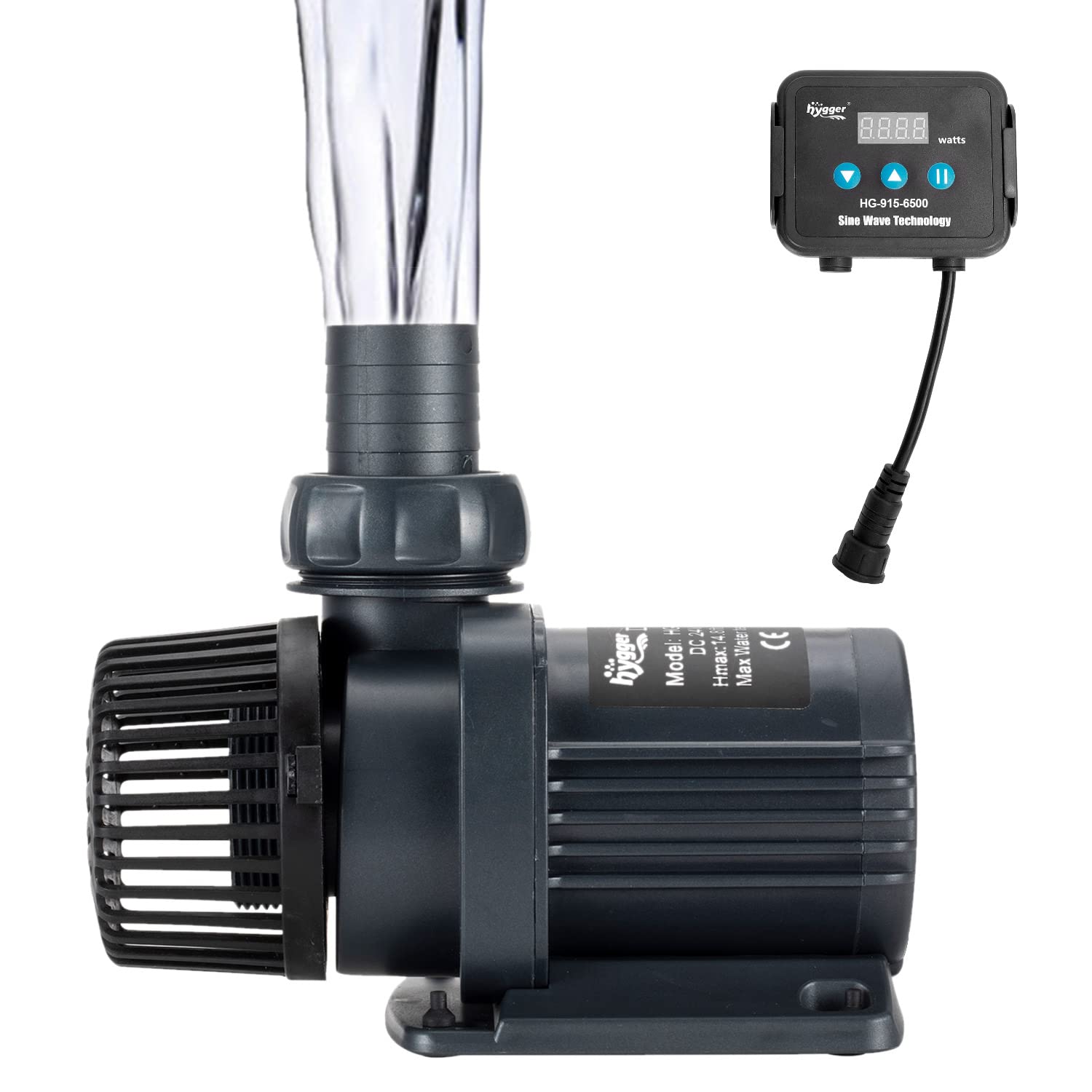 Photo 1 of Hygger 1720GPH Quiet Submersible and External 24V Water Pump, with Controller (30%-100% Settings), Powerful Return Pump for Fish Tanks, Aquariums, Ponds, Fountains, Sump, Hydroponics (55W, 14.8ft)