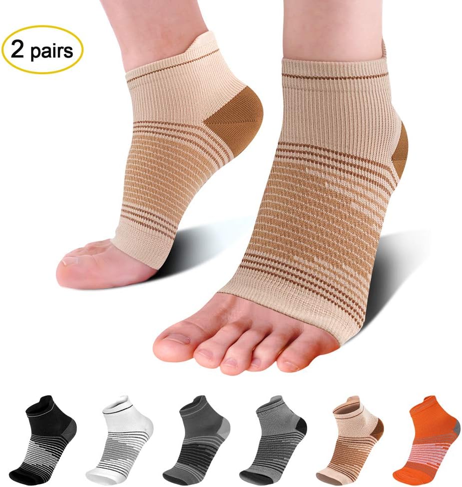 Plantar Fasciitis Socks(1/2/6 Pairs) for Achilles Tendonitis Relief, Best Compression Foot Sleeves with Arch Support for Plantar Fasciitis, Heel Pain, Foot & Ankle Support