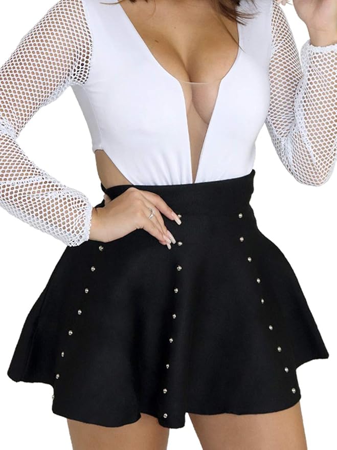 saia rodada curta cintura alta