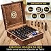 Beautiful Essential Oil Storage Box Organizer 62 Bottle - With 2 Carry Handles - Holds 5-10-15-30ML & 10ml Rollers (Space for 2oz-4oz Bottles) Free Bottle Opener & 192 EO Labels Wooden Oil Case Holder