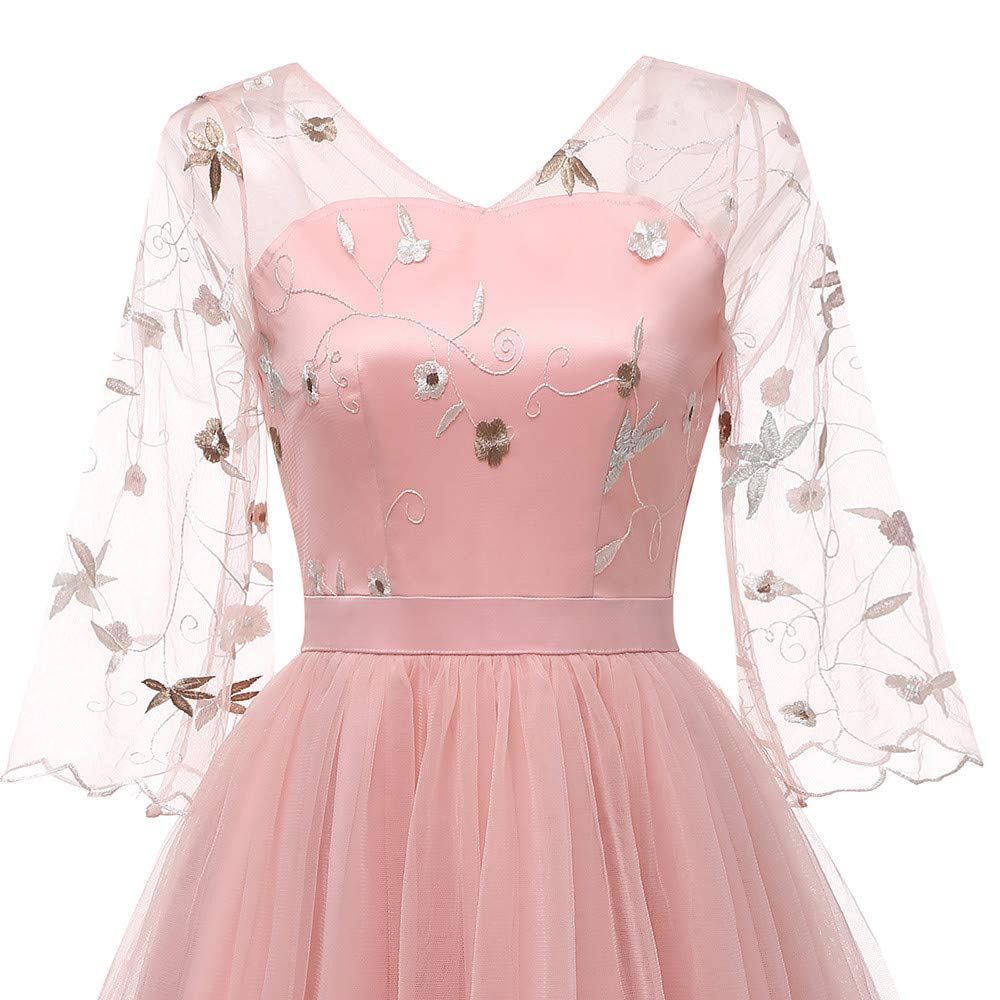 Robe Cocktail Mariage Frenchenal Femme Retro Dentelle Broderie