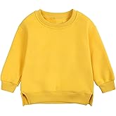 YAGATA Toddler Sweatshirt Baby Boys Girls Long Sleeve Shirts Kids Cotton Solid Fall Winter Pullover Tee Tops Blouse