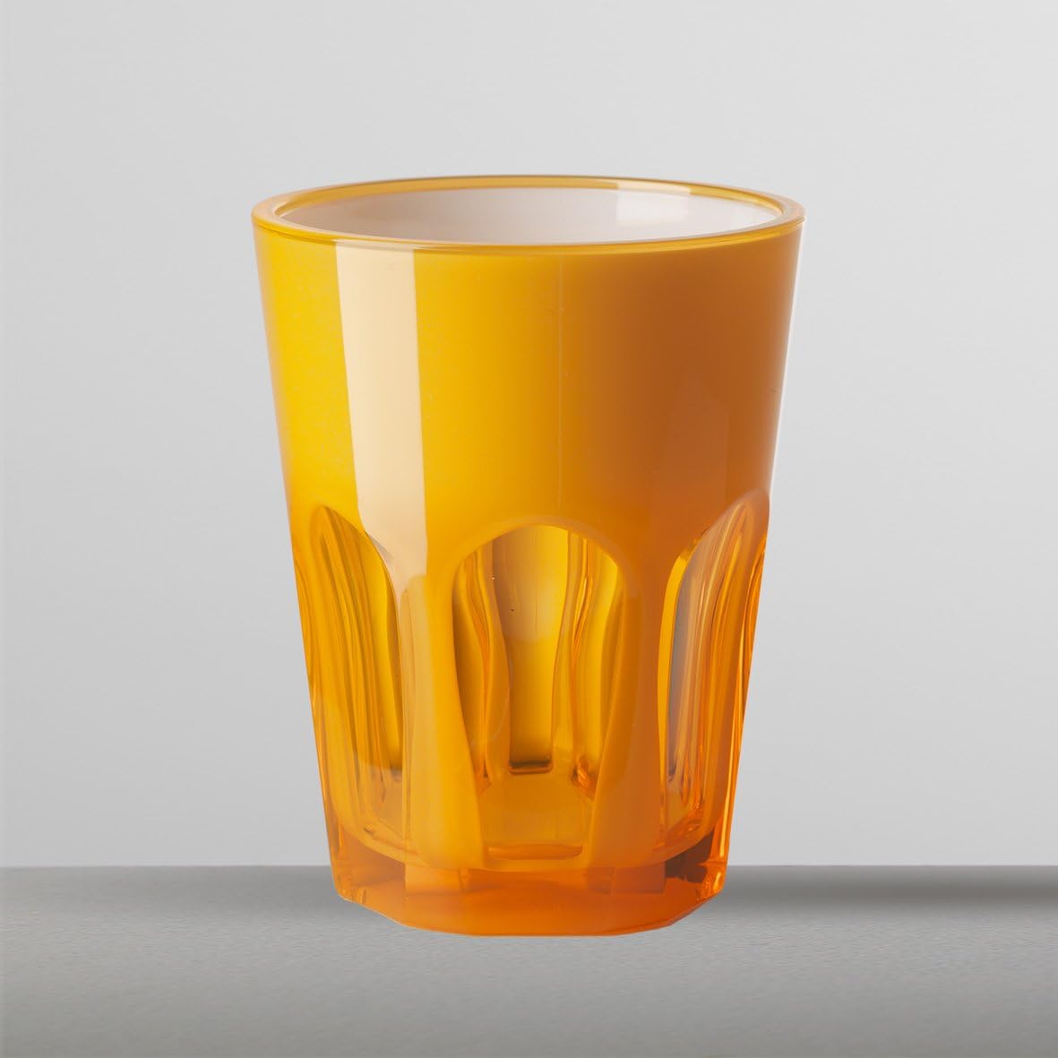 Set 6 Mario Luca Giusti Double Face Glass Orange Fluo