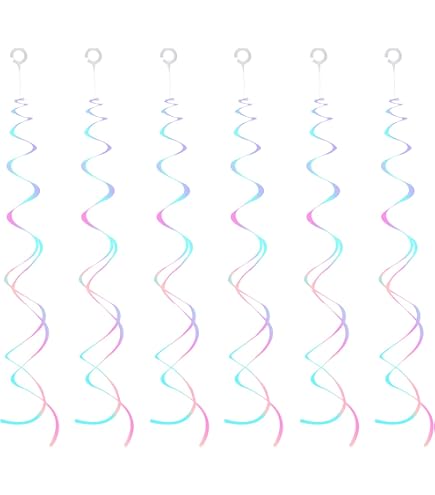 Party Swirl Decorations Iridescent Shinny Foil Hanging Swirl Decorations Plastic Streamer For Ceiling Plastic Streamer For Party Decorations Metallic Hanging Swirl Pack Of 30