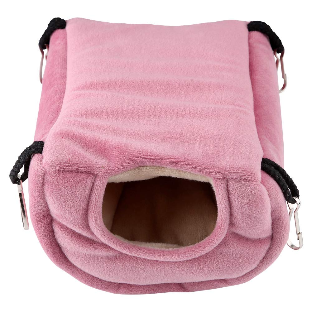 Windproof Warm Parrot Plush Nest Bird Hammock Fleece Warm Plush Bird Parrot Hammock Cage Toy Winter Warm Bird Nest House Hut for Budgies Parakeet Cockatiels Cockatoo Conure(L)