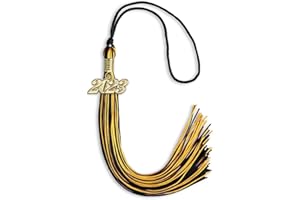 Endea Graduation Mixed Double Color Tassel with Gold Date Drop (Black/Gold, 2023)