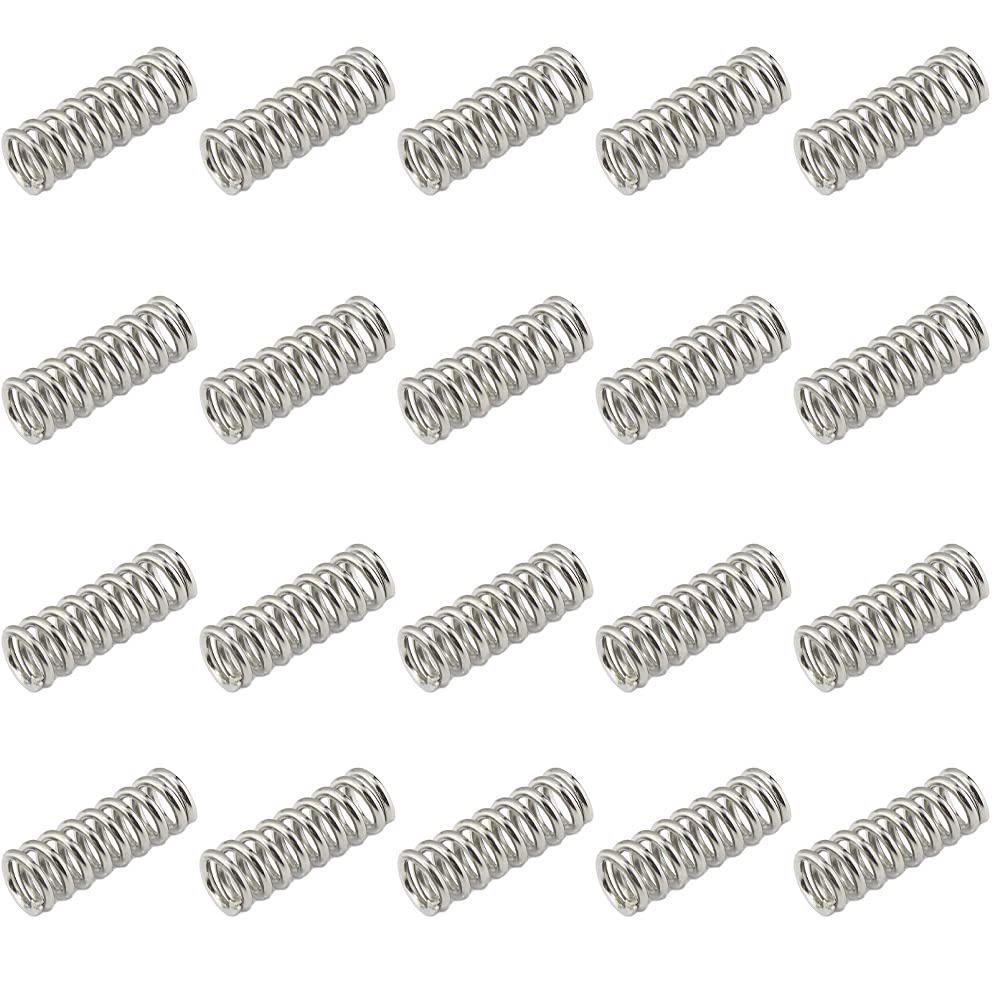 DollaTek 3D Printer accessory feeder Heated Bed Compression Spring for Ultimaker/Makerbot/Wade extruder nickel plating (20pcs)