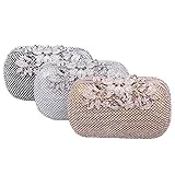 Fawziya Flower Purses With Rhinestones Crystal Evening Clutch Bags