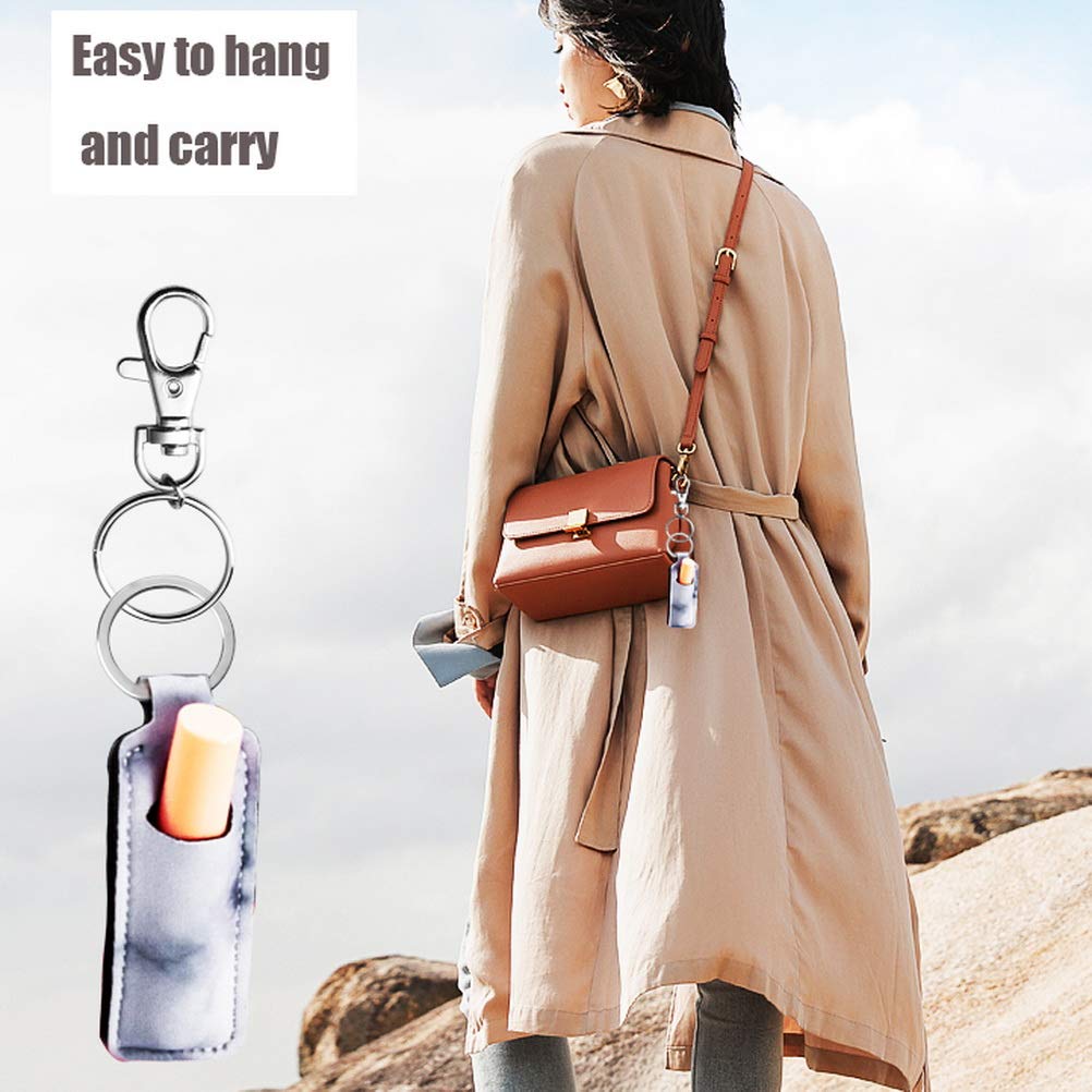 Pengxiaomei Chapsticks Holder Keychain for Lipstick Marble Lip Balm Holder for Lipstick, Stocking Stuffers for Women