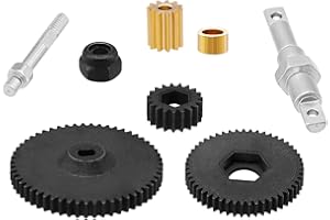 WOAEIUOS RC Transmission Gear Set Metal Gearbox Gear with Shaft and Motor Gear for Axial SCX24 90081 AXI00001 AXI00002 AXI00005 AXI00006 1/24 RC Crawler Car Upgrade Parts