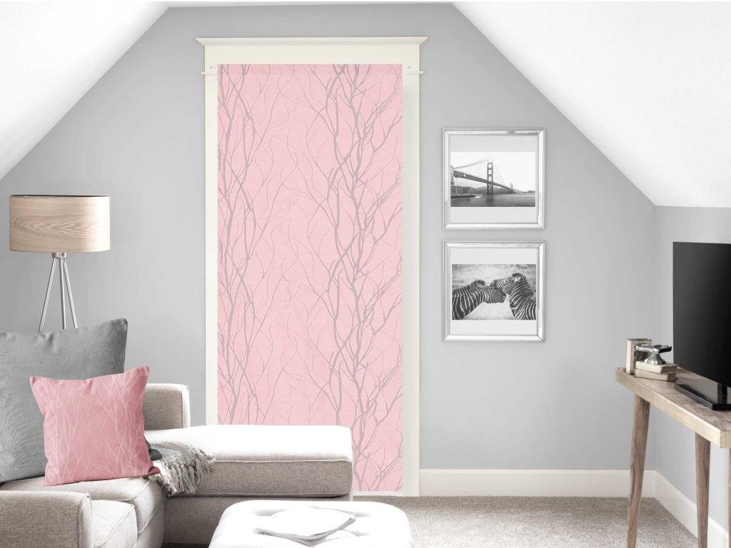 Soleil d'ocre Liane Voile Net Curtain, Polyester, Pink, 90 x 200 cm