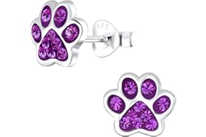 ICYROSE 925 Sterling Silver Paw Print Stud Earrings (Choose Your Style) (Nickel Free)