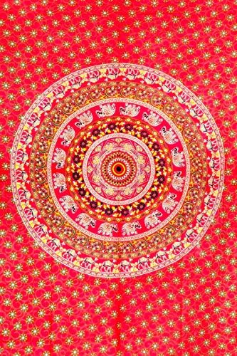 Indian Elephant Mandala Tapestry,hippie Hippy Wall Hanging ,Bed Cover,, Bed Spread, Wall Art, Hand Made Bed Sheet, Hippy Wall Hanging Decorated Throw,curtain 85" X 54