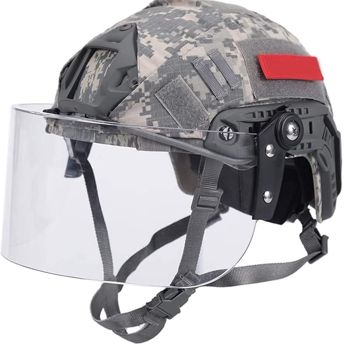 PJ Type Fast Airsoft Helmet with Visor And Helmet Cover, Army SWAT