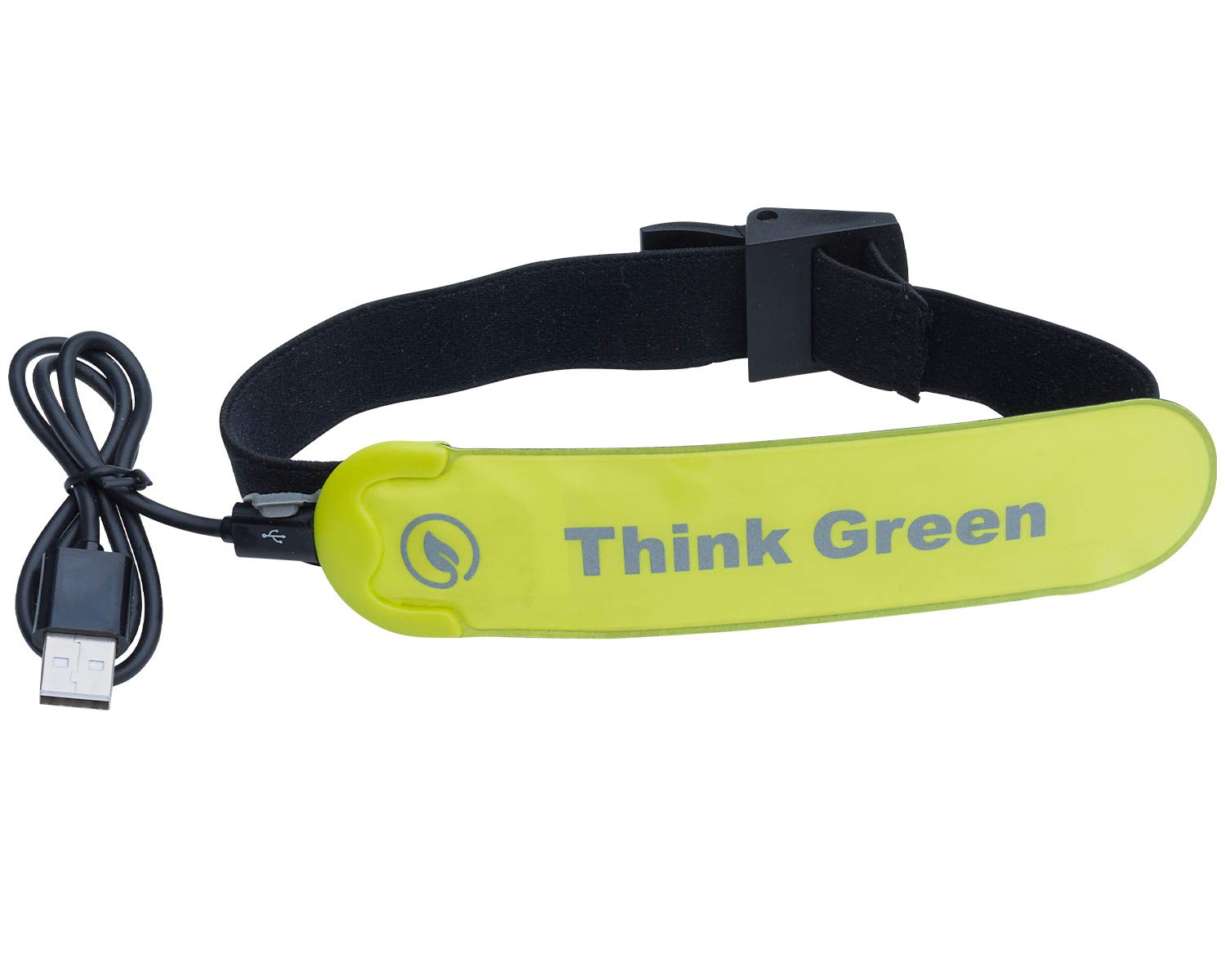 Rechargeable LED armband/wristband for sports & outdoors. Brightly glowing, reflective for high safety at dusk and night