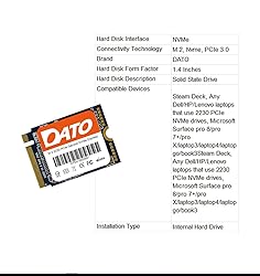 DATO 1TB SSD M.2 2230, NVMe 1.3 PCIe