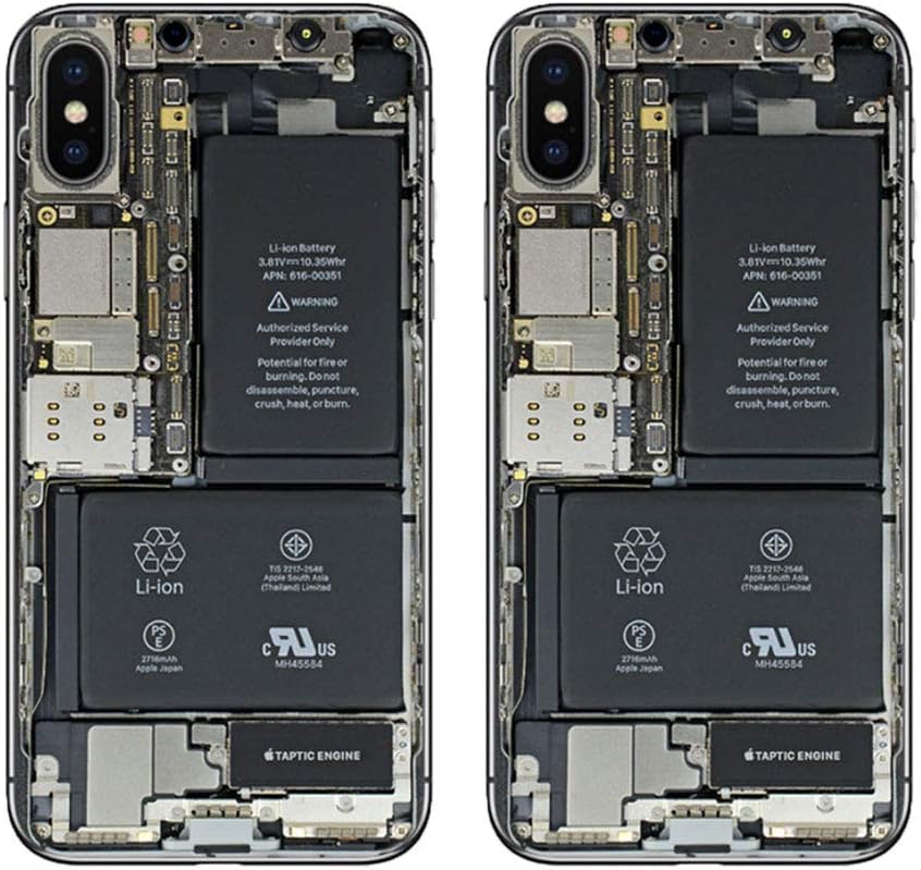 iPhone X Skin, Color Print Oil-Proof Sticker Back Protect Film 2 Pack (Black)