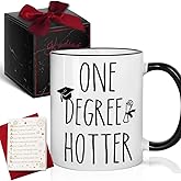 Kadiak Class of 2026 Graduate Gifts for Him Her - One Degree Hotter Graduation Coffee Mug & Card, Funny College Masters Phd Degree Graduations Gifts for Women Men Friends Son Daughter Classmate 11oz