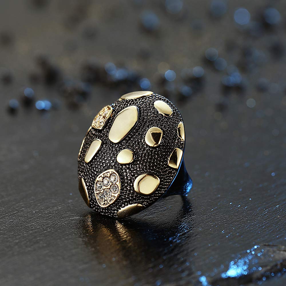 dnswez Big White Gold Tone Fashion Mushroom Cocktail Engagement Statement Rings for Women Size : 9