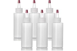 ljdeals 2 oz Plastic Bottles with Yorker Caps, Squeezable, Refillable containers, perfect for condiments, hair color, shampoo, lotions, creams... Packs of 6, BPA-free, TSA travel size, made in the USA