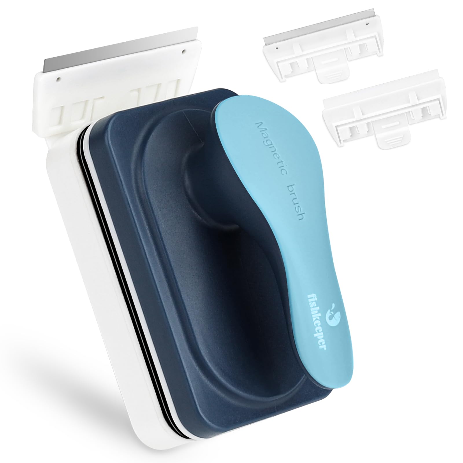 fishkeeper Aquarium Magnetic Brush Aquarium Glass Cleaning with Scraper, Glass Brush for Fish Tank Aquariums (M)